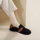 Women Faux-Fur Loafers Warm Winter Fleece Flat Metal Buckles Casual Shoes Women Faux-Fur Loafers Warm Winter Fleece Flat Metal Buckles Casual Shoes