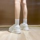 Women's Leather Thick Sole White Lace Up Casual Tennis Shoes Women's Leather Thick Sole White Lace Up Casual Tennis Shoes