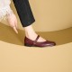 Women's Leather Mary Jane Flats Metal Gold-Tone Buckle Women's Leather Mary Jane Flats Metal Gold-Tone Buckle