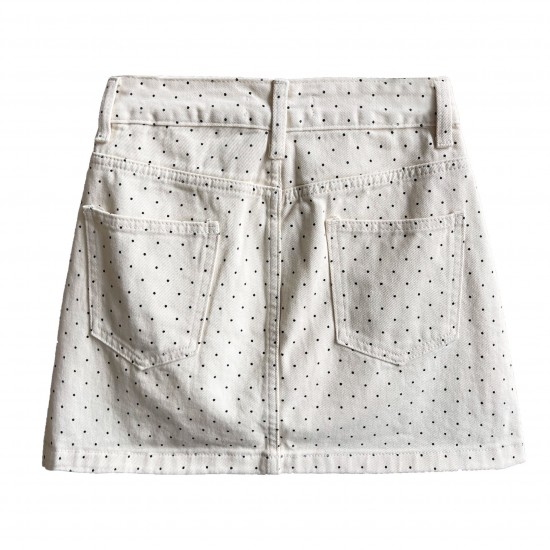 Denim Skirt High Waist Polka Dot Short A-line Skirt for Women Denim Skirt High Waist Polka Dot Short A-line Skirt for Women