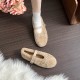 Faux-Fur Loafers Mary Jane Bowknot Inner Height Increase Women's Shoes for Winter Faux-Fur Loafers Mary Jane Bowknot Inner Height Increase Women's Shoes for Winter