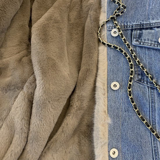 Winter Fleece Denim Jacket Women Thicken Warm Casual Plush Coats Winter Fleece Denim Jacket Women Thicken Warm Casual Plush Coats