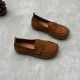 Retro Genuine Leather Flats Loafers Handmade Slip-on Women's Shoes Retro Genuine Leather Flats Loafers Handmade Slip-on Women's Shoes
