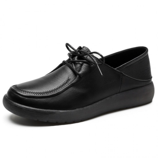 Leather Slip-on Comfort Loafers Lace-up Womens Shoes Leather Slip-on Comfort Loafers Lace-up Womens Shoes