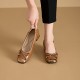 Women's Goat Leather Dress Shoes Ballerina Low Block Heels Women's Goat Leather Dress Shoes Ballerina Low Block Heels