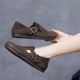 Women Retro Flat Buckle Slip On Shoes Women Retro Flat Buckle Slip On Shoes