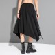 Ink Print Patchwork Irregular Mid-Length A-Line Skirt Ink Print Patchwork Irregular Mid-Length A-Line Skirt