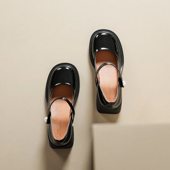 Chic French Style for Women Round-Toe Mary Janes Heels Chic French Style for Women Round-Toe Mary Janes Heels