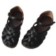 Women's Leather Hand-Woven Velcro Flat Sandals Women's Leather Hand-Woven Velcro Flat Sandals