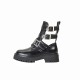 Womens Platform Buckled Cut Out Ankle Boots Womens Platform Buckled Cut Out Ankle Boots