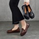 Vintage Literary Handmade Leather Round Toe Patchwork Flat Shoes Women's Shoes Vintage Literary Handmade Leather Round Toe Patchwork Flat Shoes Women's Shoes
