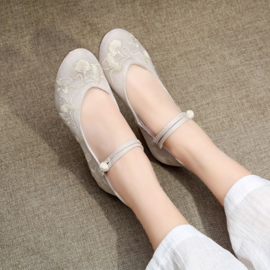Womens Elegant Embroidered Low Heels Pumps Womens Elegant Embroidered Low Heels Pumps