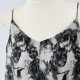 Pleated Crafted Rose Print Halter Vacation Long Dress Pleated Crafted Rose Print Halter Vacation Long Dress
