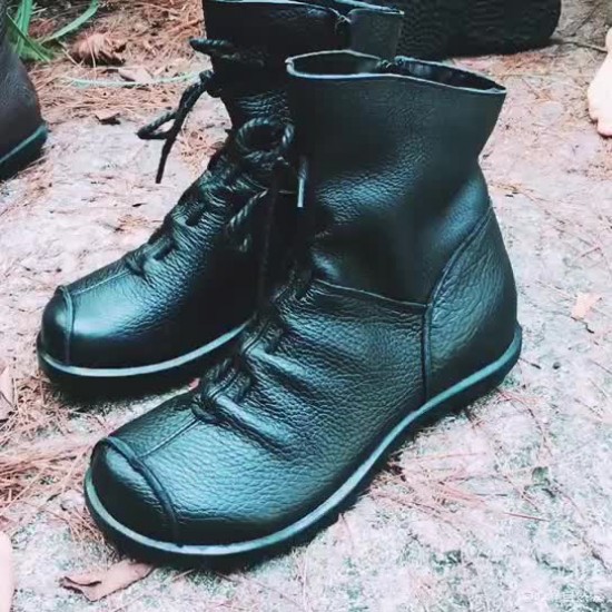Women's Genuine Leather Casual Soft Flat Boots Women's Genuine Leather Casual Soft Flat Boots