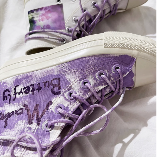 Harajuku Aesthetics Lavender High-Top Canvas Shoes Harajuku Aesthetics Lavender High-Top Canvas Shoes