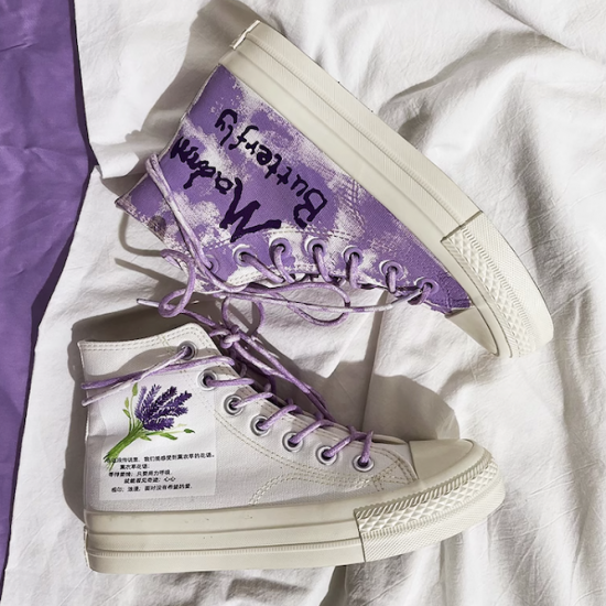 Harajuku Aesthetics Lavender High-Top Canvas Shoes Harajuku Aesthetics Lavender High-Top Canvas Shoes