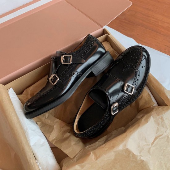 Womens Leather Double Monk Strap Shoes Womens Leather Double Monk Strap Shoes