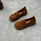 Retro Genuine Leather Flats Loafers Handmade Slip-on Women's Shoes Retro Genuine Leather Flats Loafers Handmade Slip-on Women's Shoes