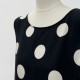 Linen Backless Drawstring Polka Dot Dress Sleeveless Long Dress Linen Backless Drawstring Polka Dot Dress Sleeveless Long Dress