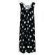 Linen Backless Drawstring Polka Dot Dress Sleeveless Long Dress Linen Backless Drawstring Polka Dot Dress Sleeveless Long Dress