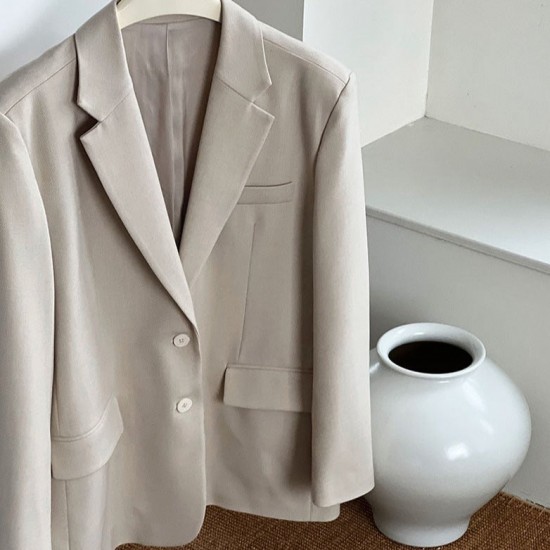 Spring Casual Solid Oversized Blazer Spring Casual Solid Oversized Blazer