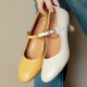 Womens Leather Round Toe Kitten Heel Mary Jane Pumps Womens Leather Round Toe Kitten Heel Mary Jane Pumps