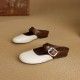 Women's Handmade Retro Leather Round Toe Comfortable Flat Mule Shoes Women's Handmade Retro Leather Round Toe Comfortable Flat Mule Shoes