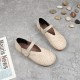 Women's Round Toe Woven Style Velcro Flats Shoes Women's Round Toe Woven Style Velcro Flats Shoes
