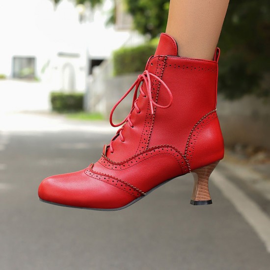 Women's Victorian-Style Lace-Up Ankle Zip Boots Women's Victorian-Style Lace-Up Ankle Zip Boots