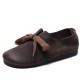 Vintage Handmade Leather Soft Flats Round Toe Slip-On Footwear Vintage Handmade Leather Soft Flats Round Toe Slip-On Footwear
