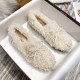 Women Frizz Faux-Fur Loafers Warm Winter Flat Bow Shoes Women Frizz Faux-Fur Loafers Warm Winter Flat Bow Shoes