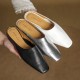 Women's Handmade Leather Minimalist Flat Comfort Mule Shoes Women's Handmade Leather Minimalist Flat Comfort Mule Shoes