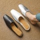 Women's Handmade Leather Minimalist Flat Comfort Mule Shoes Women's Handmade Leather Minimalist Flat Comfort Mule Shoes