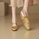 Women's Shell Pattern Buckle Comfort Mule Shoes Women's Shell Pattern Buckle Comfort Mule Shoes