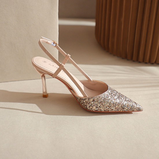 Womens Sequins Pointed Toe Stiletto Heels Wedding Shoes Womens Sequins Pointed Toe Stiletto Heels Wedding Shoes