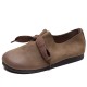Vintage Handmade Leather Soft Flats Round Toe Slip-On Footwear Vintage Handmade Leather Soft Flats Round Toe Slip-On Footwear