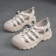 Women's Leather Hollow Out Platform Casual Sandals Women's Leather Hollow Out Platform Casual Sandals