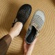 Women's Hollow Out Leather Low Heel Buckle Summer Mule Sandals Women's Hollow Out Leather Low Heel Buckle Summer Mule Sandals