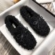 Women Frizz Faux-Fur Loafers Warm Winter Flat Bow Shoes Women Frizz Faux-Fur Loafers Warm Winter Flat Bow Shoes