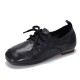 Genuine Leather Square Toe Retro Lace Up Flats Women's Shoes Genuine Leather Square Toe Retro Lace Up Flats Women's Shoes