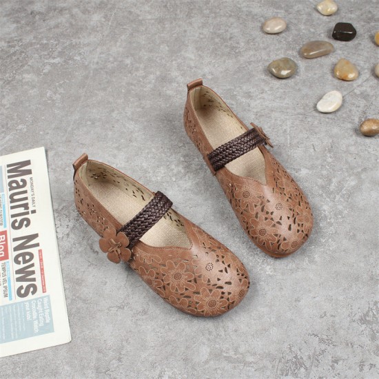 Women's Summers Flower Decoration Hollow Hole Flat Sandals Women's Summers Flower Decoration Hollow Hole Flat Sandals