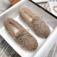Women Frizz Faux-Fur Loafers Warm Winter Flat Bow Shoes Women Frizz Faux-Fur Loafers Warm Winter Flat Bow Shoes