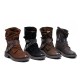 Womens Genuine Leather Classic Boots Low Heel Round Toe Buckle Ankle Boots Womens Genuine Leather Classic Boots Low Heel Round Toe Buckle Ankle Boots