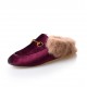 Womens Velvet Fur Slide Slip On Flat Mules Womens Velvet Fur Slide Slip On Flat Mules