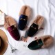 Womens Velvet Fur Slide Slip On Flat Mules Womens Velvet Fur Slide Slip On Flat Mules