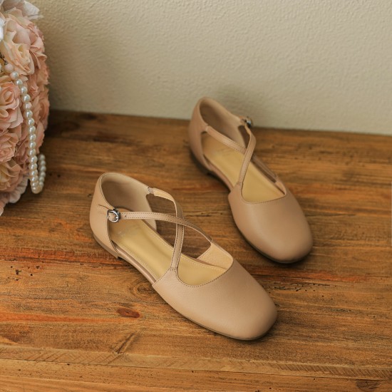 Summer Handmade Cross Strap Ballet Flats Summer Handmade Cross Strap Ballet Flats