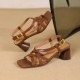 Women's Chunky Heeled Cross Strap Slingback Sandals Women's Chunky Heeled Cross Strap Slingback Sandals