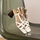 Women's Chunky Heeled Cross Strap Slingback Sandals Women's Chunky Heeled Cross Strap Slingback Sandals