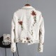 Women Floral Print Embroidery Faux Soft Leather Jacket Women Floral Print Embroidery Faux Soft Leather Jacket