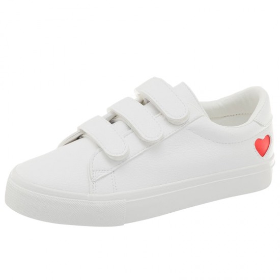 Womens Cute Love Heart Easy CleanFlats Sneakers Womens Cute Love Heart Easy CleanFlats Sneakers